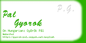 pal gyorok business card